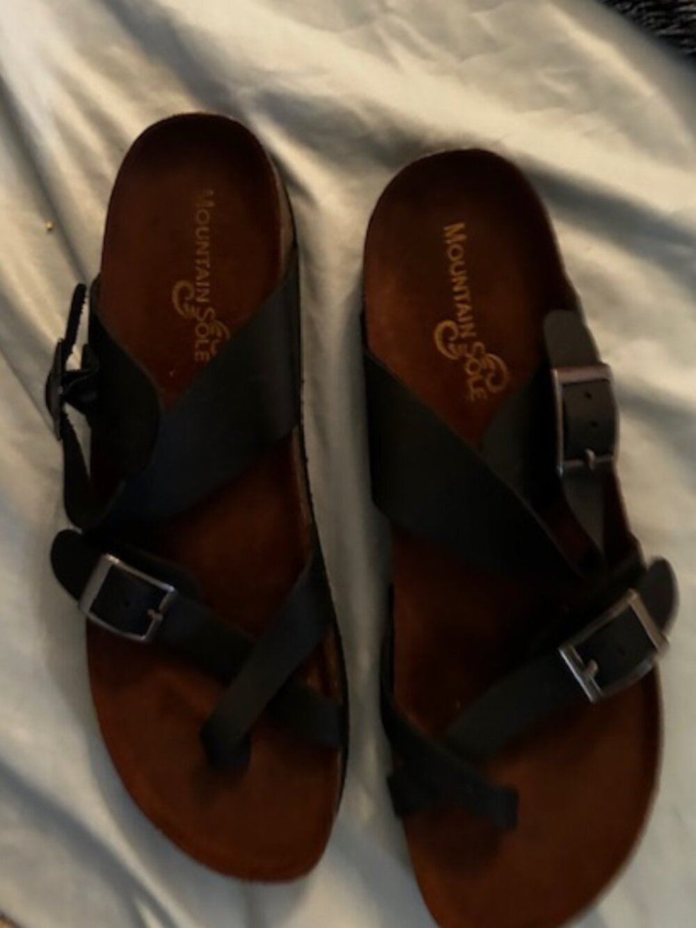 leather mountain sole womens size 8 sandals shoes eight shoe black